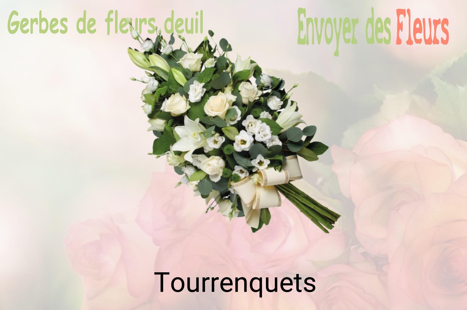 Gerbe de fleurs de deuil livrée à Tourrenquets